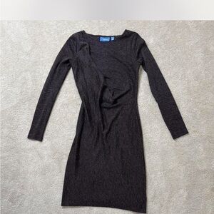 Simply Vera Vera Wang Charcoal Long Sleeve Dress